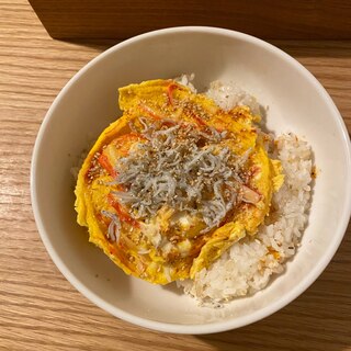 レンジでカニ玉しらす丼